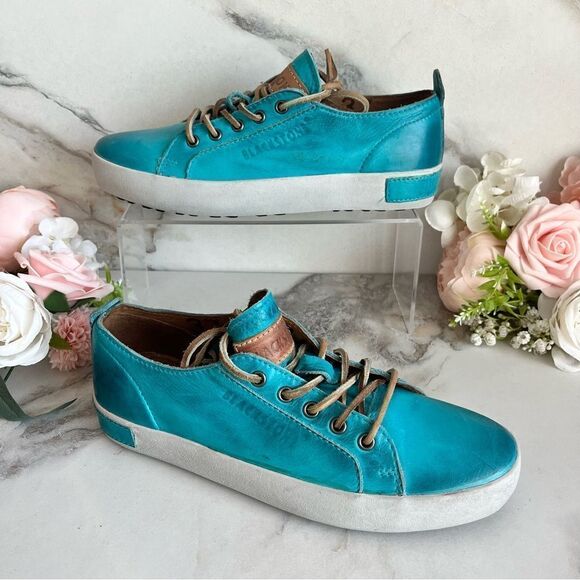 BLACKSTONE JL21 Sneaker in Turquoise Blue Leather Size 7 NEW - Picture 4 of 14